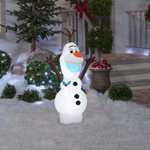 Gemmy Christmas Airblown Inflatable Olaf in Standing Pose, 4 ft Tall, White