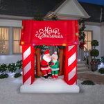 Load image into Gallery viewer, Gemmy Animated Christmas Inflatable Mr. and Mrs. Claus on Swing, 7 ft Tall, Multi
