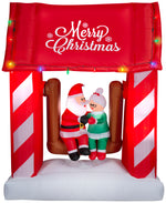 Load image into Gallery viewer, Gemmy Animated Christmas Inflatable Mr. and Mrs. Claus on Swing, 7 ft Tall, Multi
