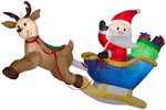 Load image into Gallery viewer, 6&#39; Wide Airblown Hanging Santa and Reindeer Scene Christmas Inflatable
