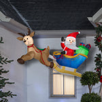 Load image into Gallery viewer, 6&#39; Wide Airblown Hanging Santa and Reindeer Scene Christmas Inflatable
