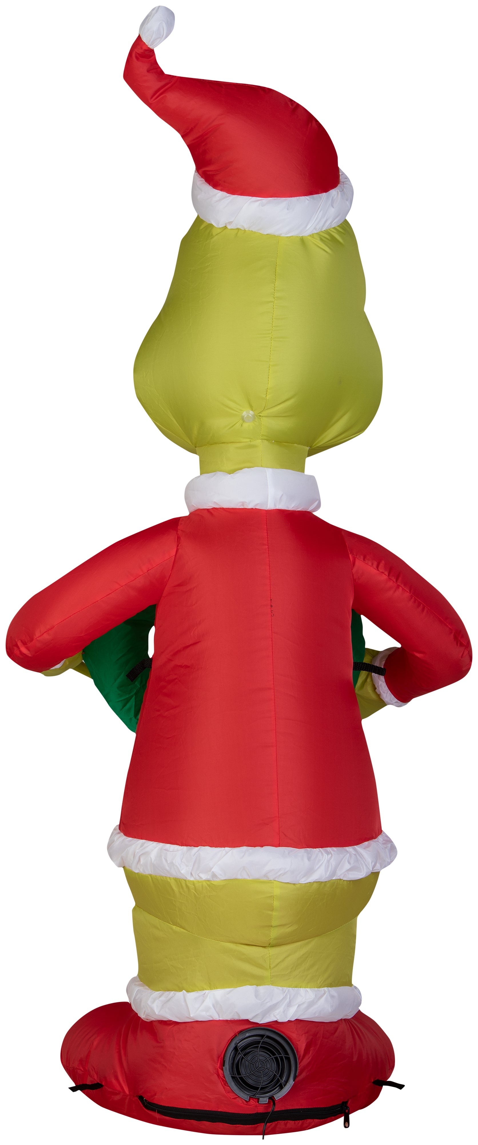 Gemmy Christmas Airblown Inflatable Grinch as Santa w/Wreath Dr. Seuss, 4 ft Tall, Multicolored