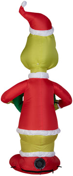 Load image into Gallery viewer, Gemmy Christmas Airblown Inflatable Grinch as Santa w/Wreath Dr. Seuss, 4 ft Tall, Multicolored
