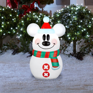 Disney Lighted Blow Mold Outdoor Decor Stylized Mickey Mouse Snowman 24" Disney, Multi