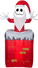 Load image into Gallery viewer, Gemmy Animated Christmas Airblown Inflatable Inflatable Jack Skellington in Chimney, 5.5 ft Tall
