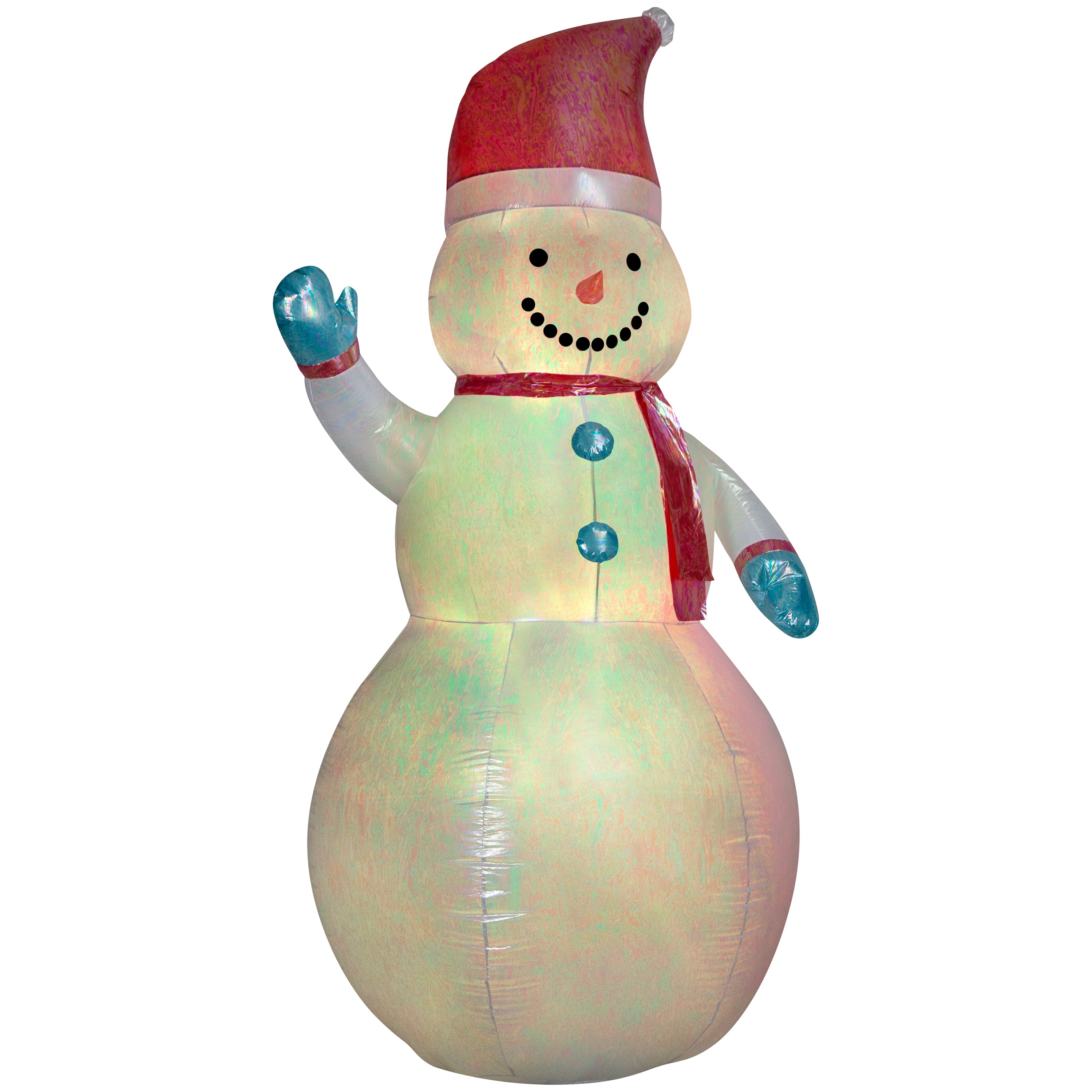 Gemmy Christmas Inflatable Color Changing Iridescent Snowman, 9 ft Tall, Multi