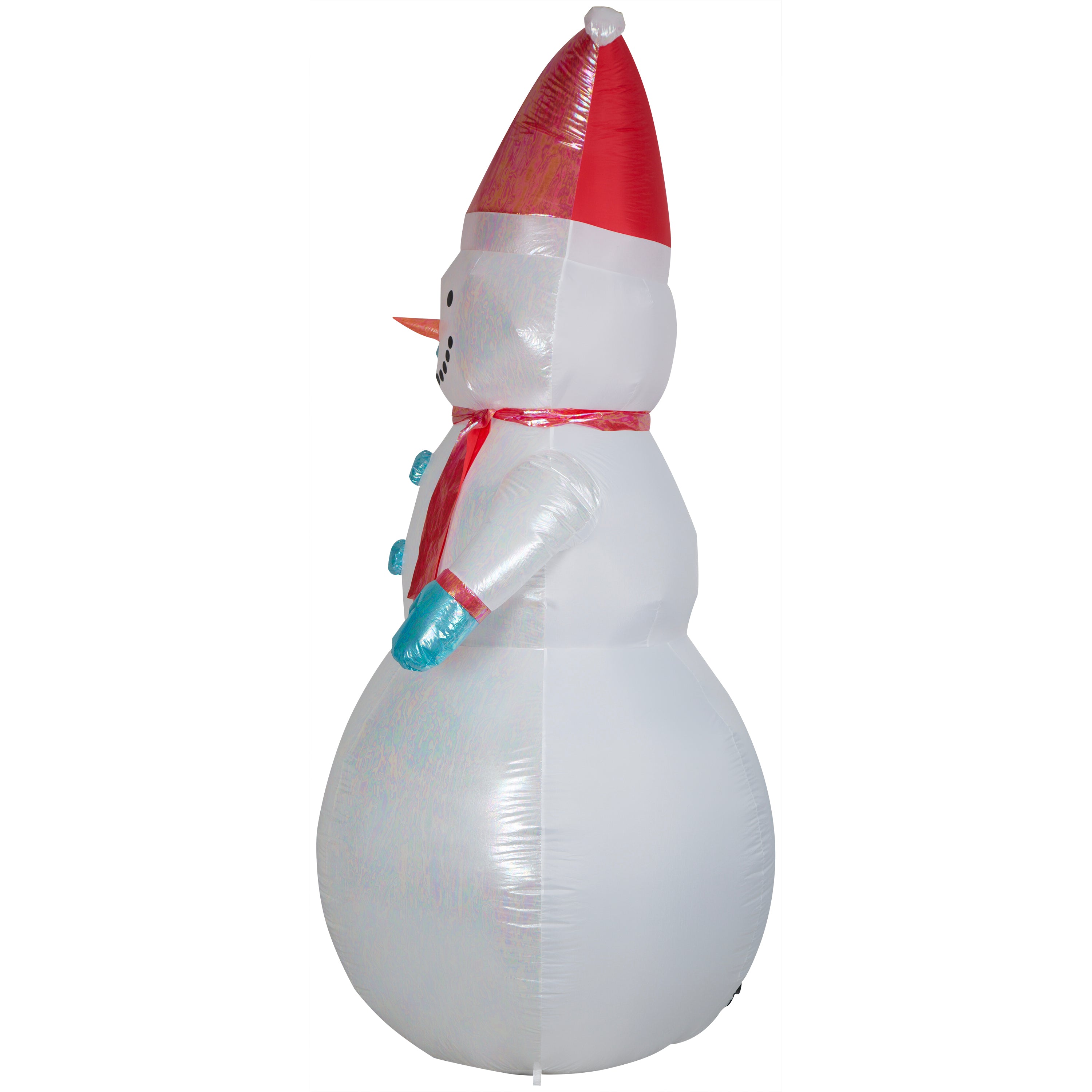 Gemmy Christmas Inflatable Color Changing Iridescent Snowman, 9 ft Tall, Multi