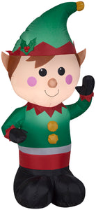 Gemmy Christmas Inflatable Elf, 4 ft Tall, Multi
