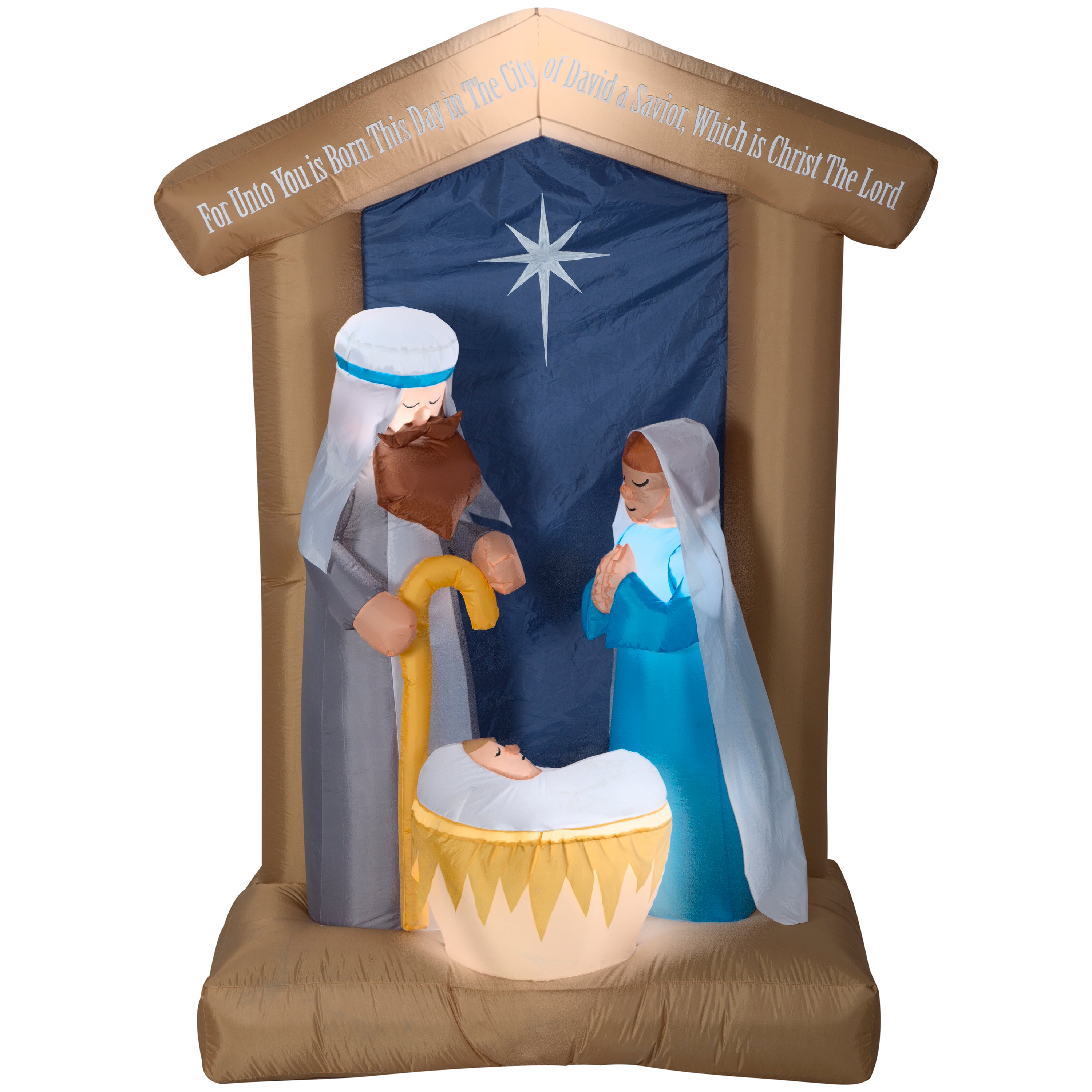 Gemmy Christmas Inflatable Nativity Scene, 6.5 ft Tall, Multi