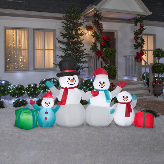 Christmas Inflatable Snowman Family Scene with Gifts, 4.5 ft Tall lifestyle
