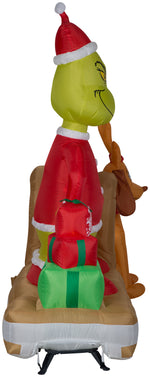 Load image into Gallery viewer, 6&#39; Airblown-Grinch and Max on Sled Christmas Inflatable
