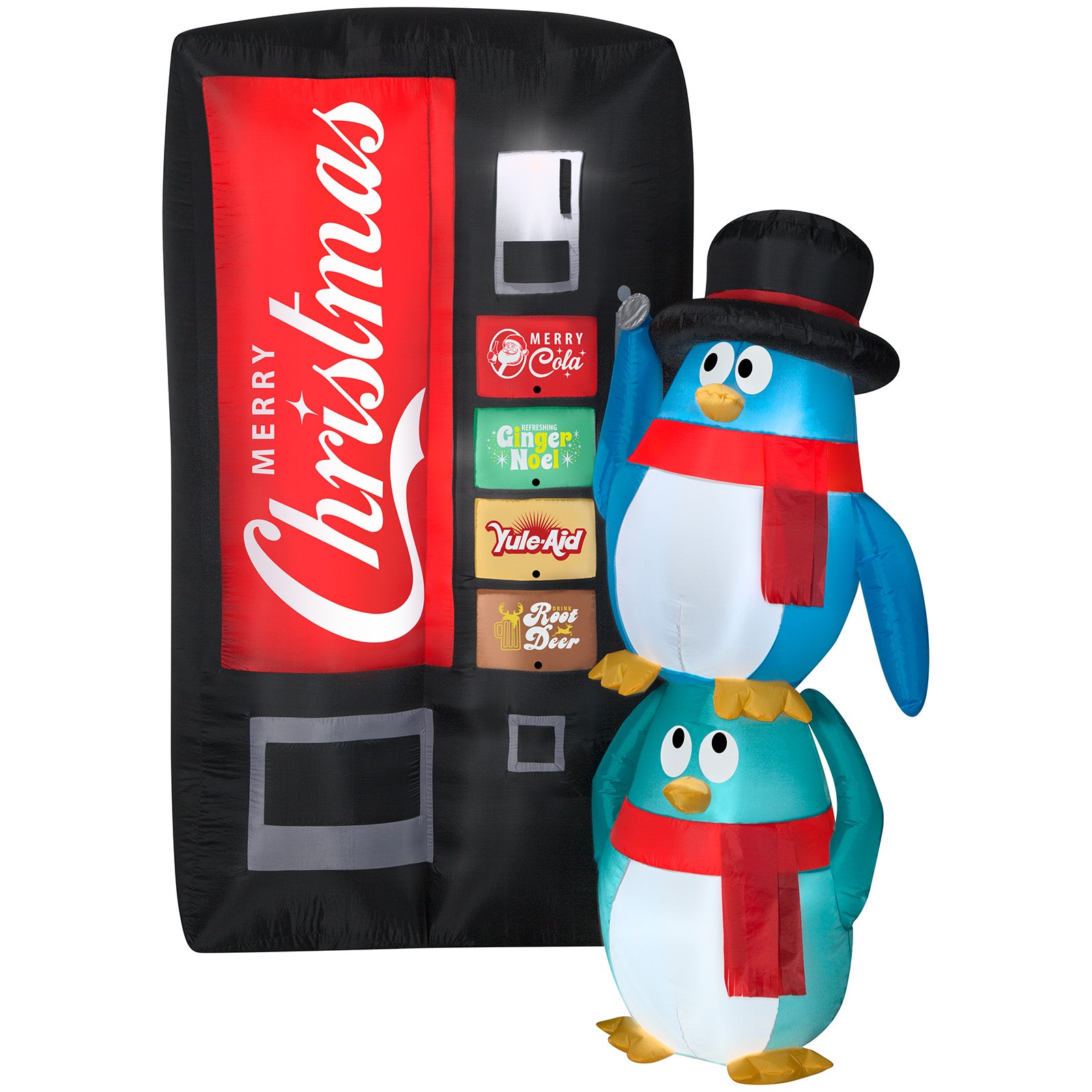 6.5' Airblown Merry Christmas Soda Machine Scene Christmas Inflatable