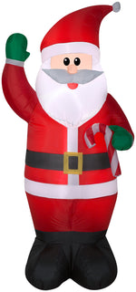Load image into Gallery viewer, 6.5&#39; Airblown Santa Holding a Candy Cane Christmas Inflatable
