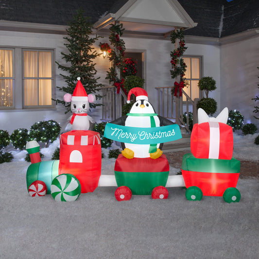 10.5-Ft Train Scene Christmas Inflatable lifestyle