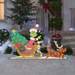 Load image into Gallery viewer, Gemmy Holiday Flat tastics Lighted KD Grinch Sleigh Scene Dr. Seuss, Multicolored
