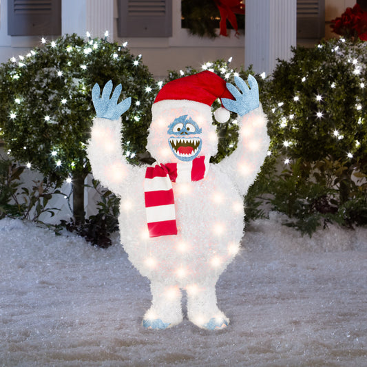 Rudolph The Red-Nosed Reindeer Bumble Tinsel Yard Sculpture, 28-Inch, Pre-Lit LED Christmas Décor lifestyle