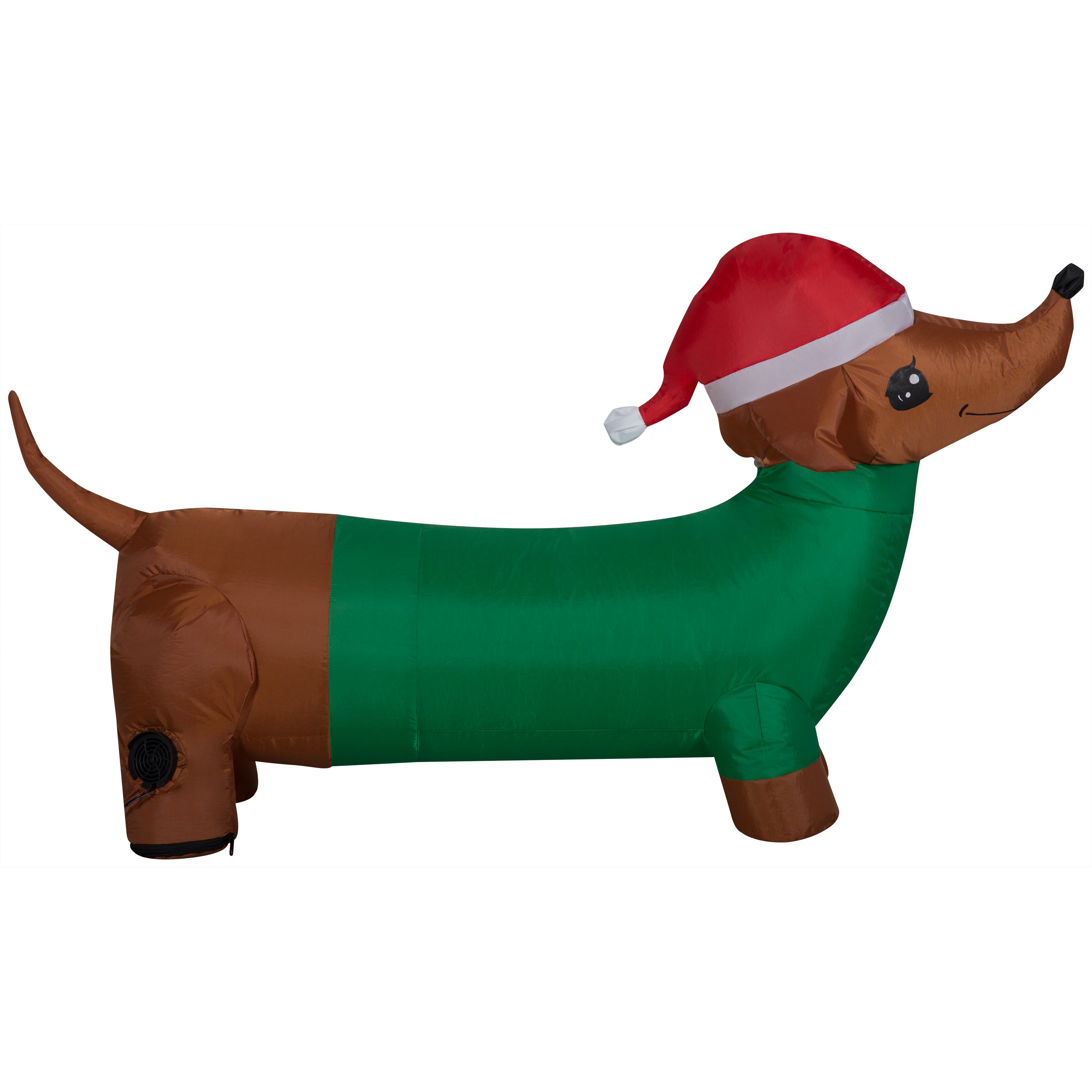 Gemmy Christmas Inflatable Dachshund Dog with Green Sweater, 2 ft Tall, Multi