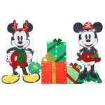 Load image into Gallery viewer, Gemmy Holiday Flat tastics Lighted KD Mickey and Minnie w/Presents Scene Disney, Multicolored
