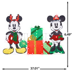 Load image into Gallery viewer, Gemmy Holiday Flat tastics Lighted KD Mickey and Minnie w/Presents Scene Disney, Multicolored
