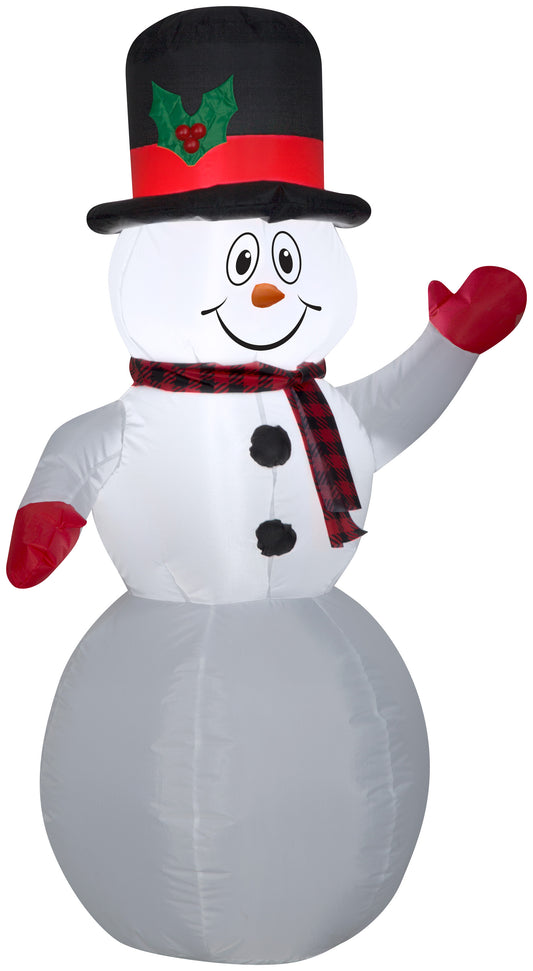 Christmas Inflatable Snowman w/Top Hat, 4 ft Tall, White