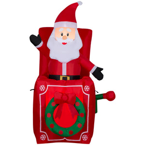 Gemmy Animated Christmas Inflatable Santa in Pop Up Box, 5 ft Tall, Multi