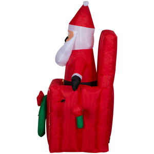 Gemmy Animated Christmas Inflatable Santa in Pop Up Box, 5 ft Tall, Multi