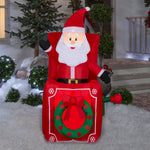 Load image into Gallery viewer, Gemmy Animated Christmas Inflatable Santa in Pop Up Box, 5 ft Tall, Multi
