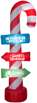 Load image into Gallery viewer, Gemmy Christmas Airblown Inflatable Candy Cane w/Stacking Signs, 8 ft Tall, Multicolored
