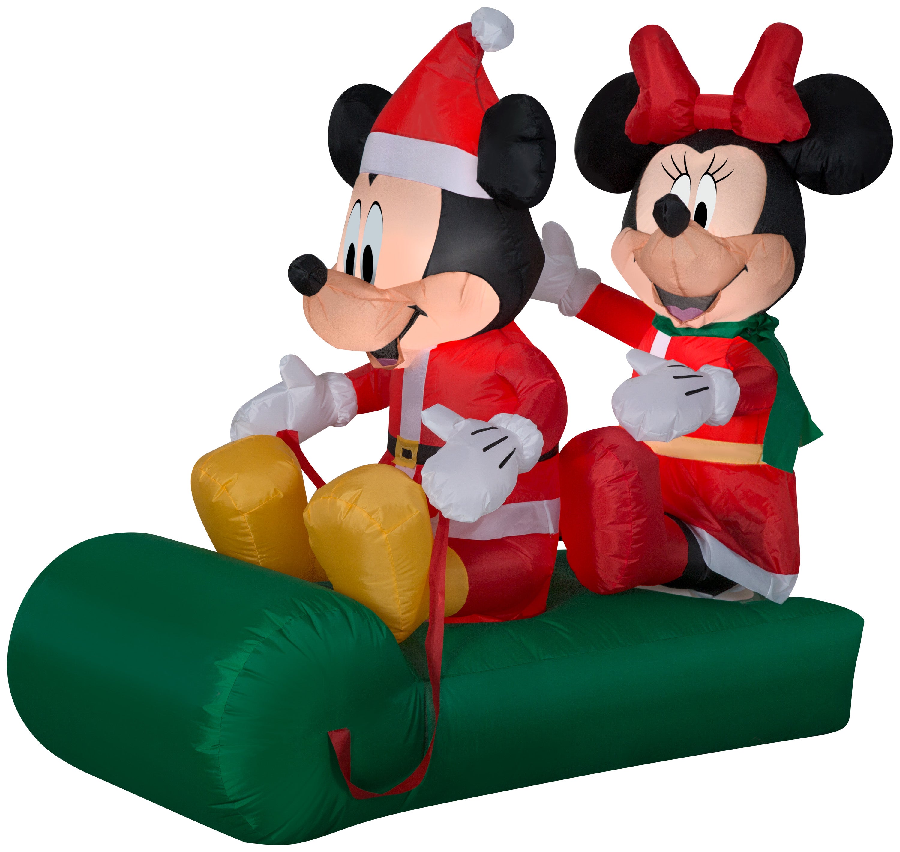 Gemmy 5' Airblown Mickey and Minnie on Sled Christmas Inflatable
