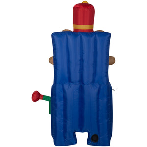 Gemmy Animated Christmas Inflatable Toy Soldier Dog in Pop Up Box, 5 ft Tall, Multi