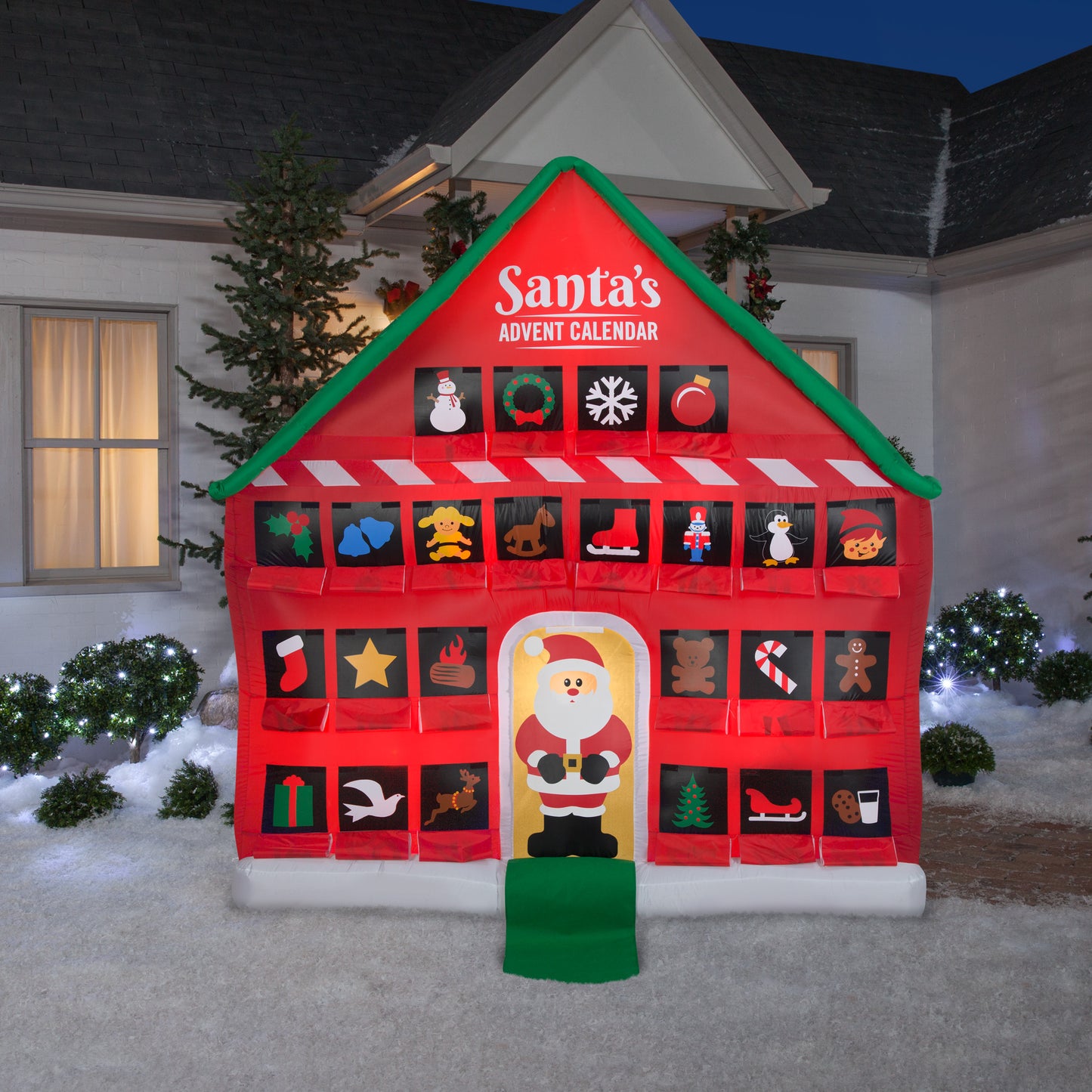 Christmas Inflatable Inflatable Advent Calendar, 8 ft Tall, red lifestyle