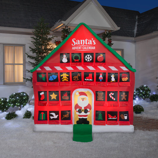 Christmas Inflatable Inflatable Advent Calendar, 8 ft Tall, red lifestyle
