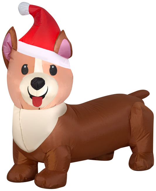 Christmas Inflatable Corgi Dog, 2.5 ft Tall, Brown