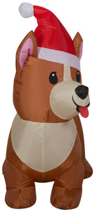 Gemmy Christmas Airblown Inflatable Corgi Dog, 2.5 ft Tall, Brown