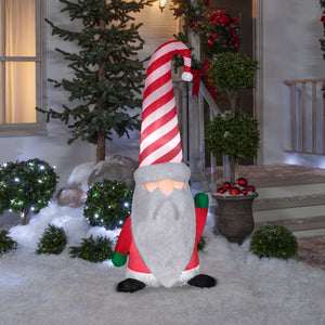 Gemmy Christmas Inflatable Santa Gnome, 5 ft Tall, Multi