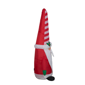 Gemmy Christmas Inflatable Santa Gnome, 5 ft Tall, Multi