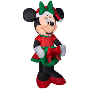 3.5' Airblown Minnie w/ Green Bow Disney Christmas Inflatable