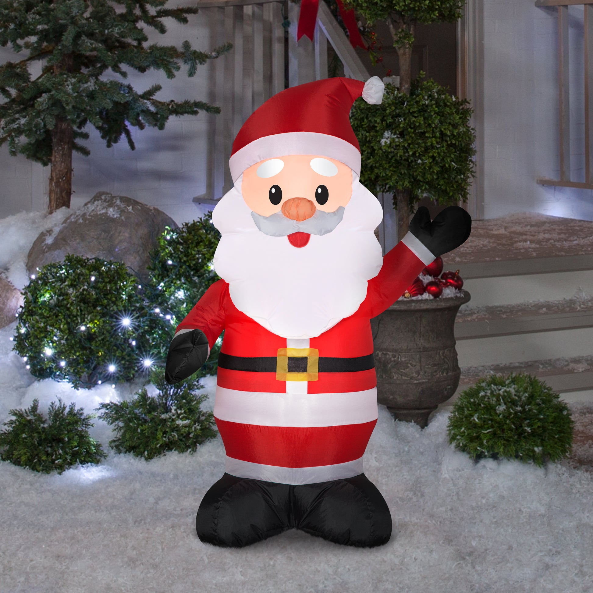 Christmas Inflatable Santa, 4 ft Tall lifestyle