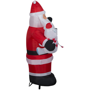 Gemmy Animated Christmas Airblown Inflatable Swaying Santa w/Polar Bear, 6 ft Tall, Multi