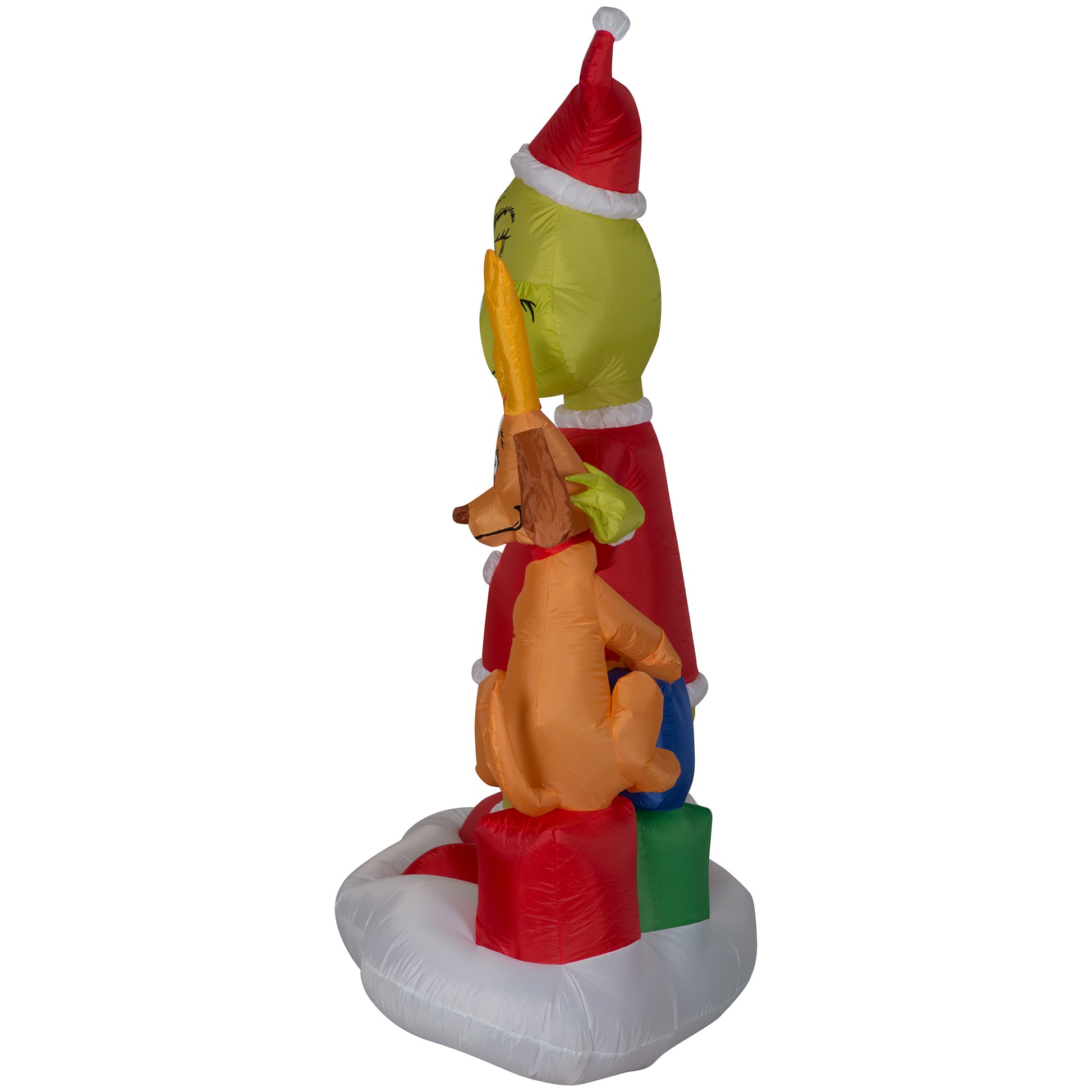 6' Grinch and Max w/Presents Scene Christmas Inflatable image 3