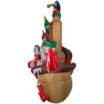Load image into Gallery viewer, Gemmy Giant Christmas Inflatable Pirate Ship, 8 ft Tall, Multi
