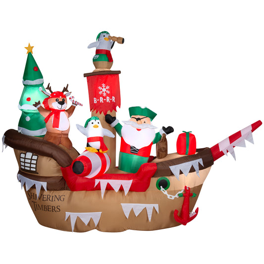 Giant Christmas Inflatable Pirate Ship, 8 ft Tall