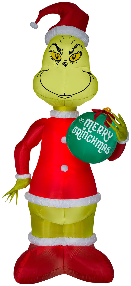 Christmas Inflatable Grinch w/Ornament Giant Dr. Seuss, 11 ft Tall