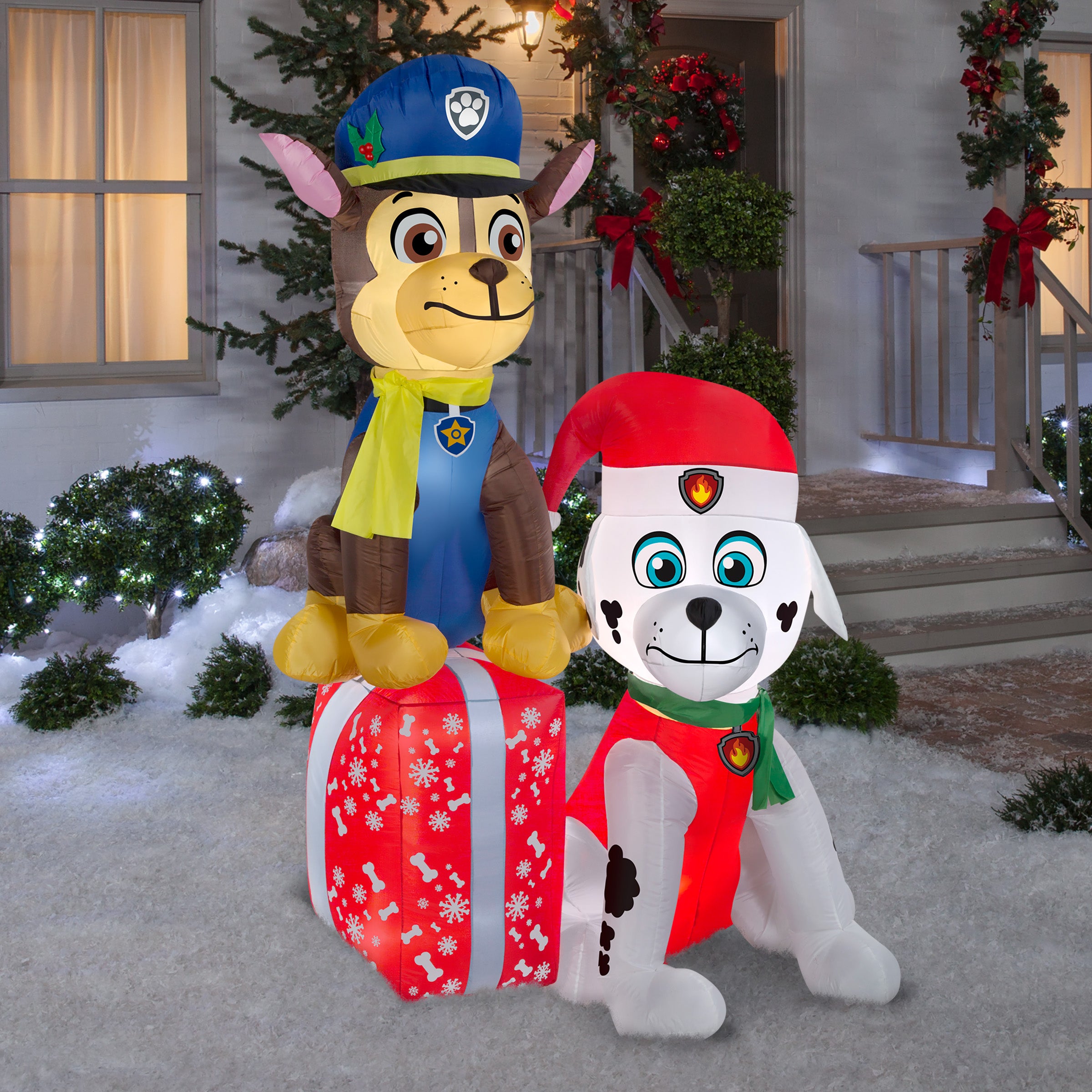 7' Airblown Paw Patrol Nick on Presents Christmas Inflatable