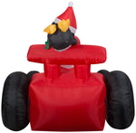 Load image into Gallery viewer, Gemmy Christmas Airblown Inflatable Inflatable Santa&#39;s Racecar with Penguins, 4 ft Tall, red
