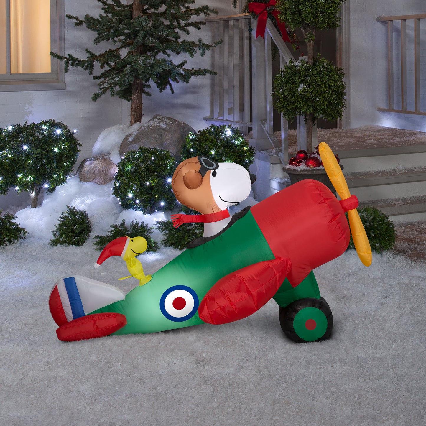 Christmas Inflatable 4.5' Snoopy in Airplane Scene lifestyle