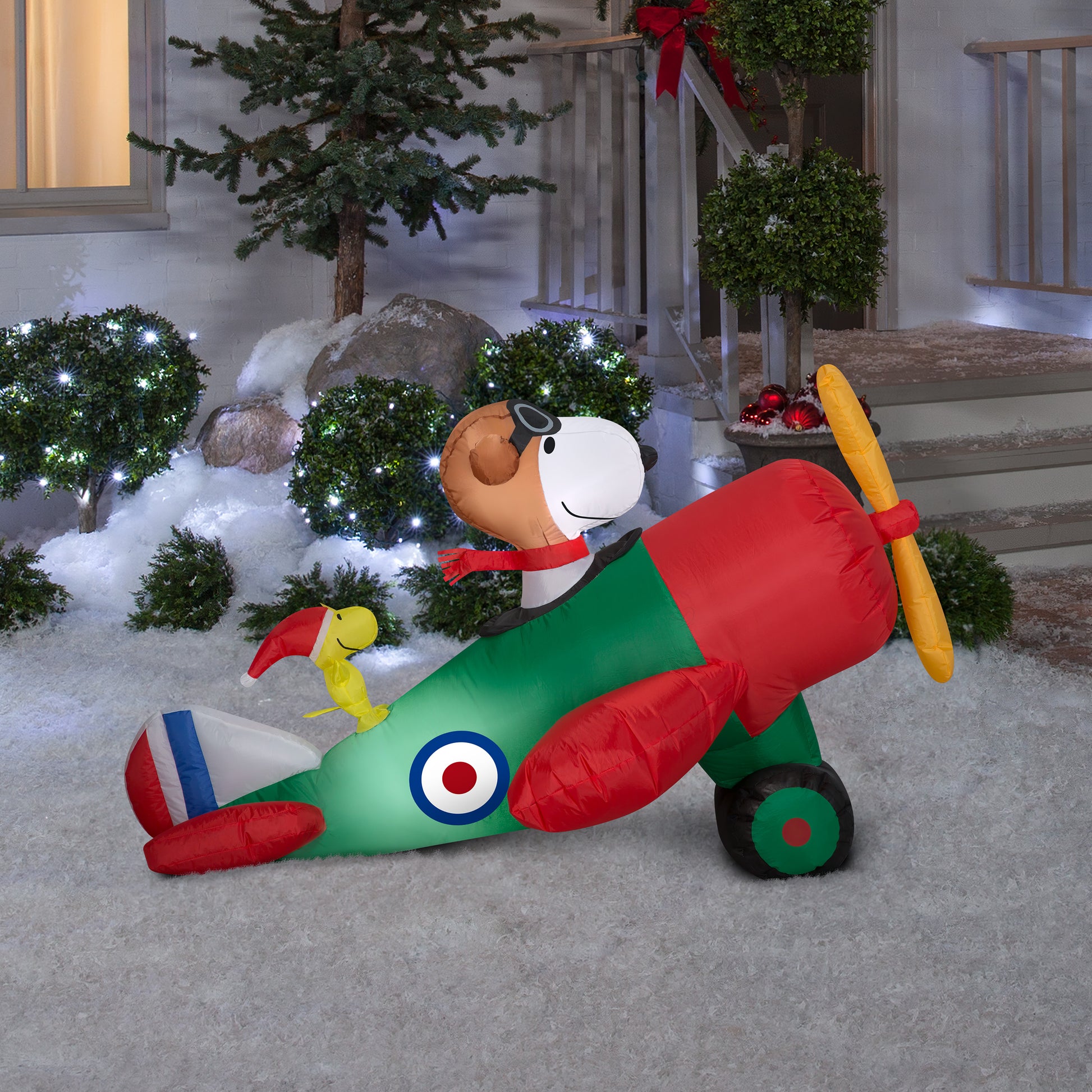 Christmas Inflatable 4.5' Snoopy in Airplane Scene lifestyle