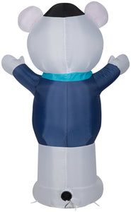 Gemmy Christmas Airblown Inflatable Hanukkah Polar Bear, 4 ft Tall, Multicolored