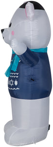 Gemmy Christmas Airblown Inflatable Hanukkah Polar Bear, 4 ft Tall, Multicolored