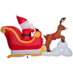Load image into Gallery viewer, Gemmy Lightshow Airblown Inflatable Sewn in Micro LED Santa and Sleigh Takeoff Scene, 5.5 ft Tall
